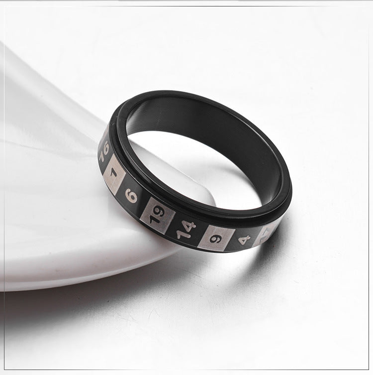 Colorful Personalized Titanium Steel Digital Couple Ring