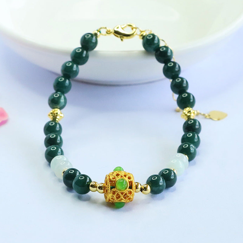 Blue Water Jadeite Mist-Inspired Beaded Bracelet