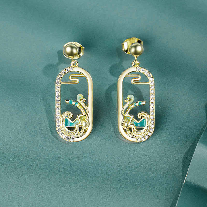 Bfirst Earrings 925 Silver Versatile Dunhuang Style Gift