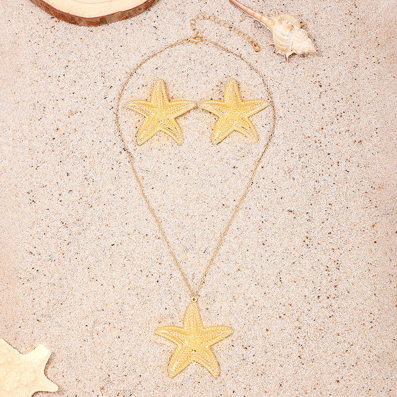 Extravagant Starfish Necklace and Earrings Set - Vienna Verve Collection