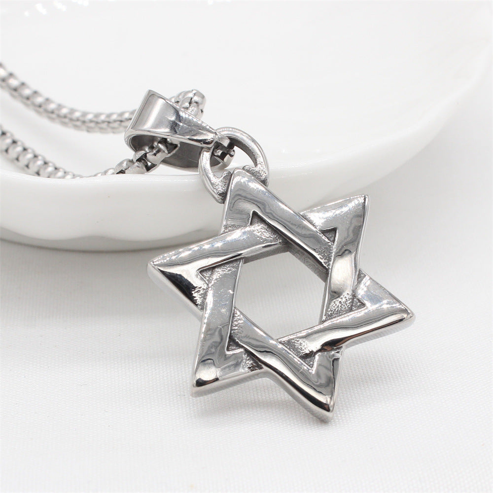 Hexagram Satellite Pendant Gold Plated Unisex Hip Hop Jewelry by Planderful Everyday Genie Collection Protection Statement Charm