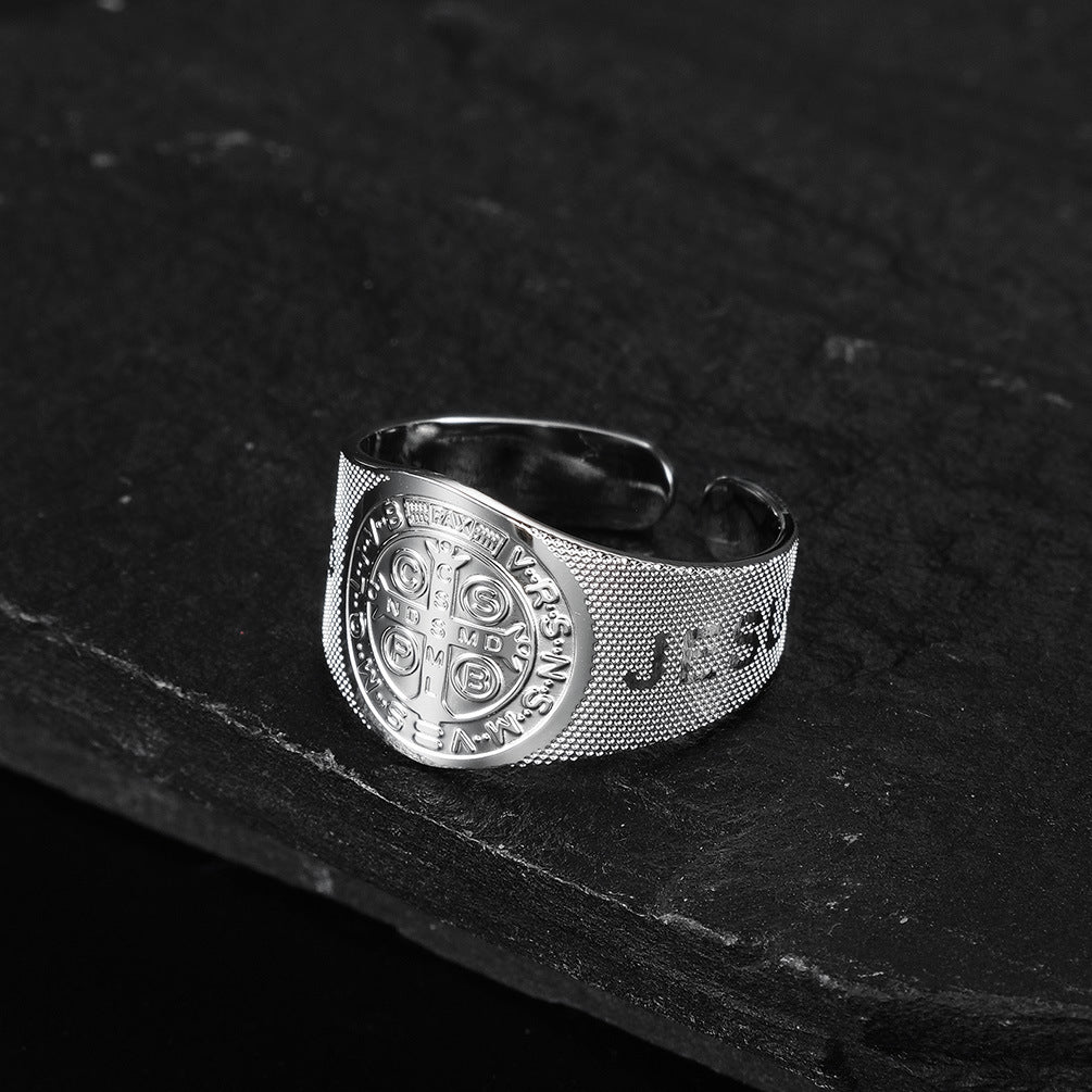 Planderful Adjustable Titanium Steel Ring Unisex Gothic Exorcist Style Everyday Genie Collection