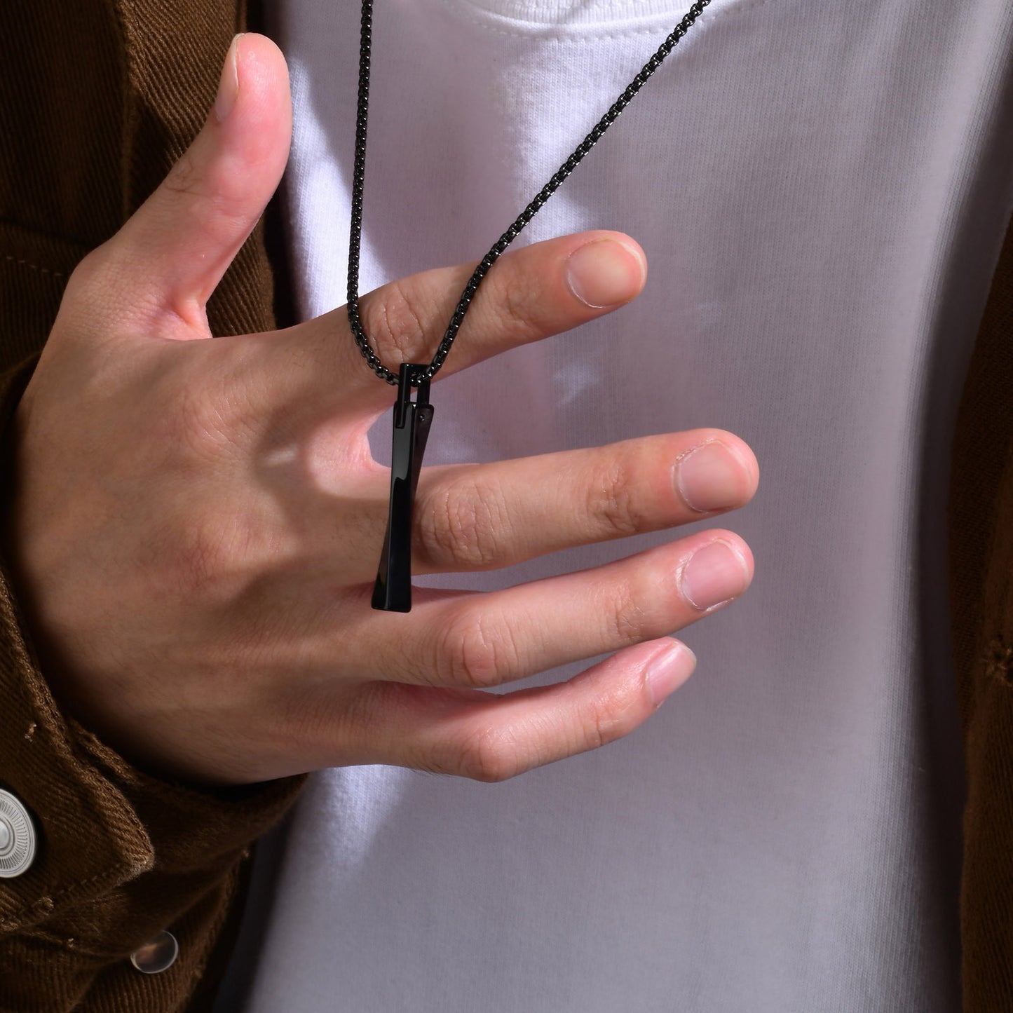 Cross-Border European and American Tungsten Steel Mobius Pendant Steel Necklace for Men