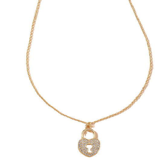 Elegant Love Necklace with Lock Pendant - Vienna Verve Collection