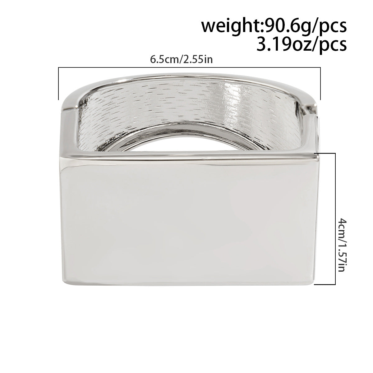 Planderful Vienna Verve Geometric Metal Bracelet For Women Exaggerated Wide Smooth Surface Statement Jewelry