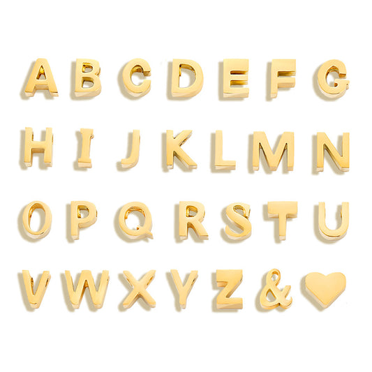 Planderful Jewelry Alphabet Letter Pendant Necklace Stainless Steel Customizable 26 Letters Gift