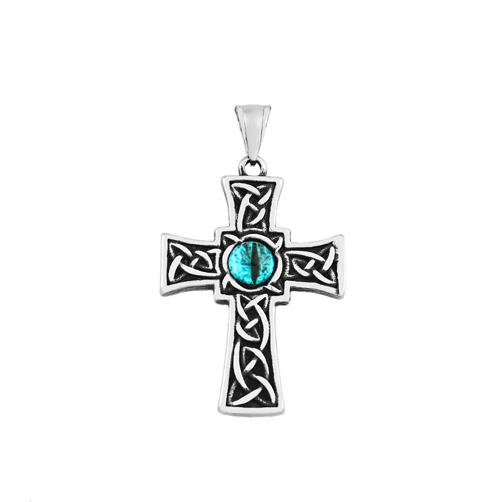 Vintage Cross Viking Stainless Steel Men's Pendant Necklace