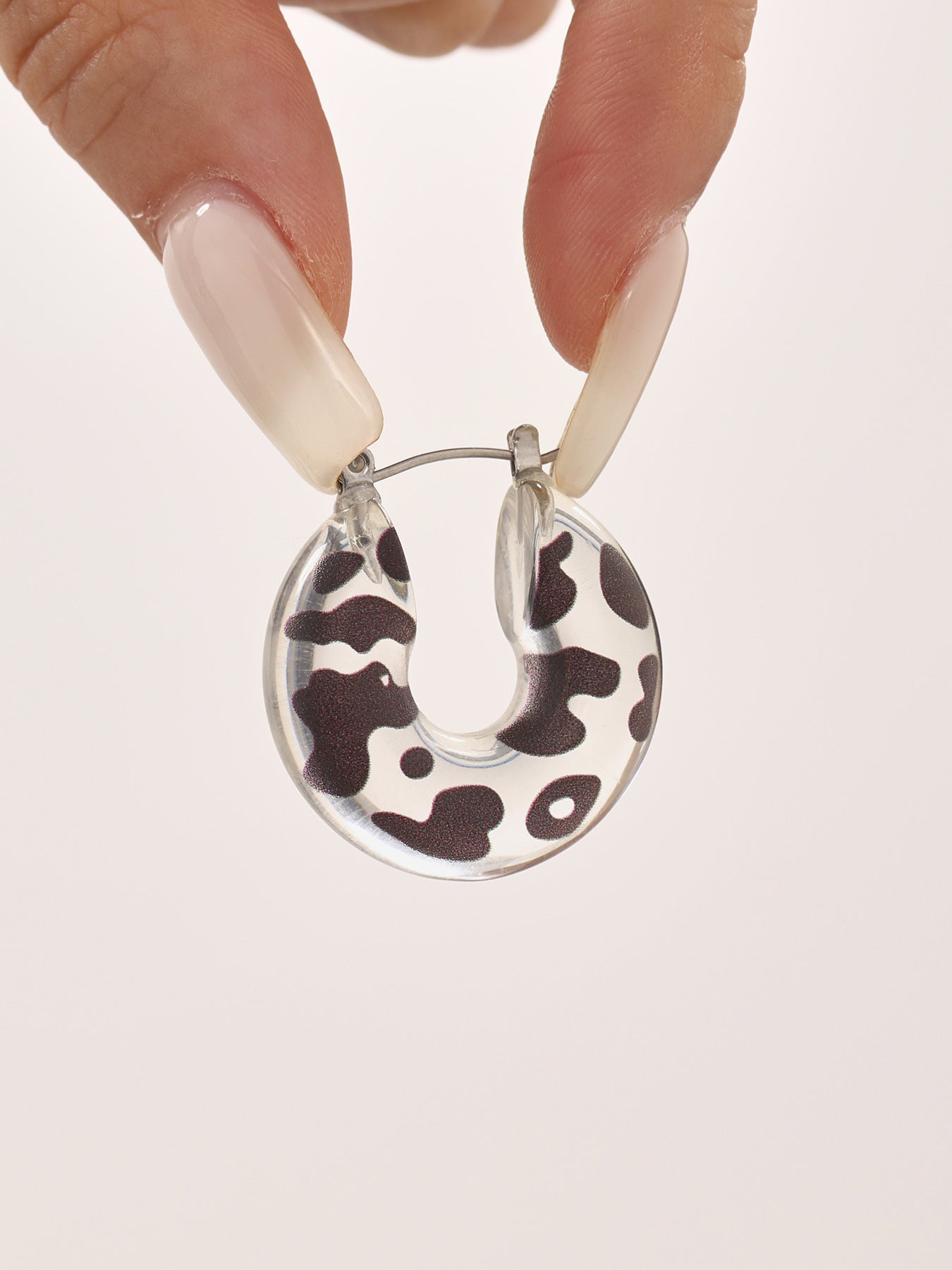 Planderful U Shaped Leopard Resin Earrings For Women