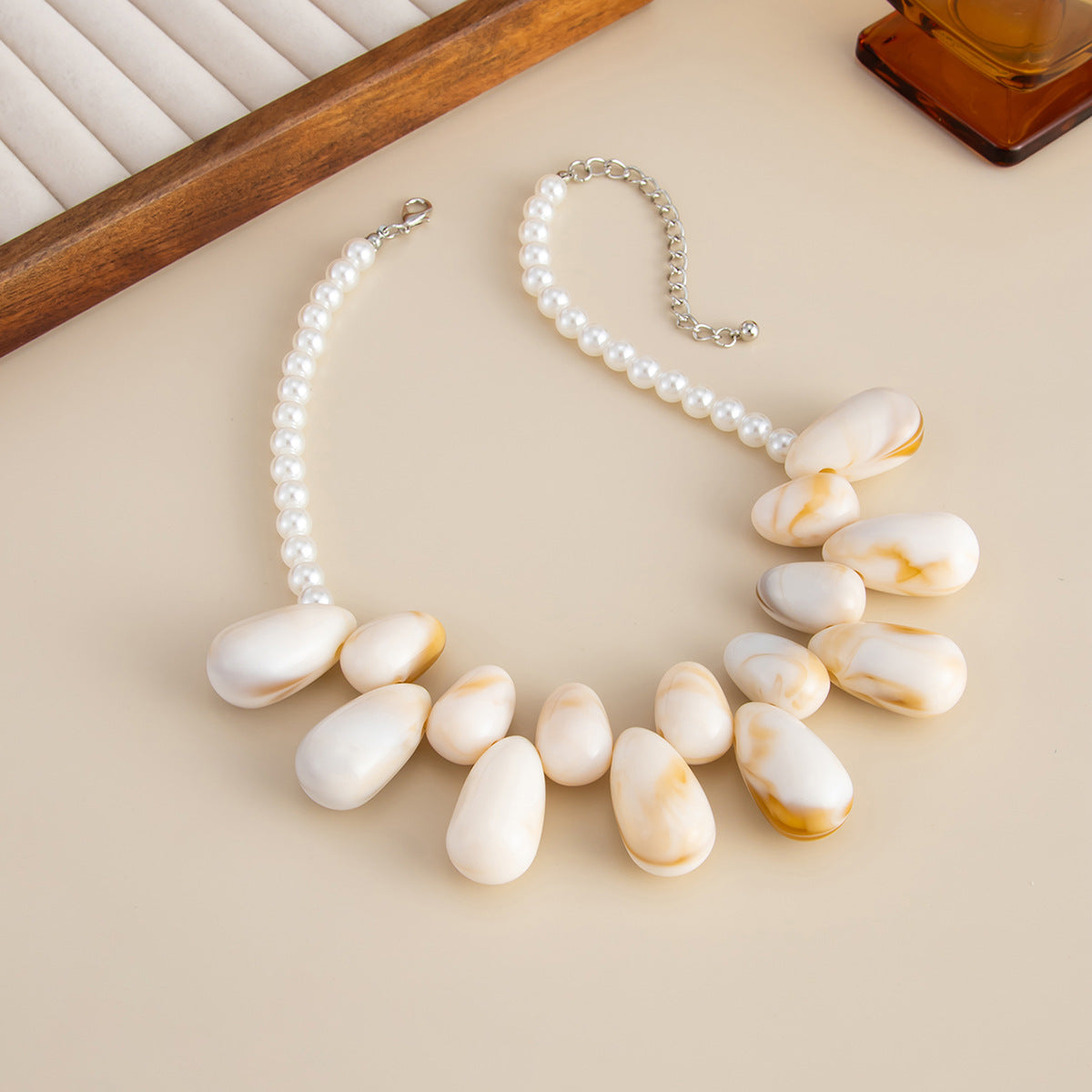 Bohemian Resin Teardrop Necklace