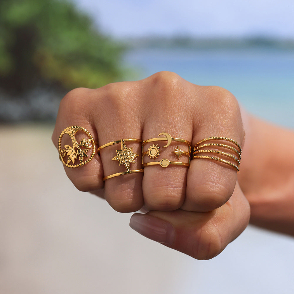 Planderful Geometric Stylish Ring 18K Gold Plated For Women