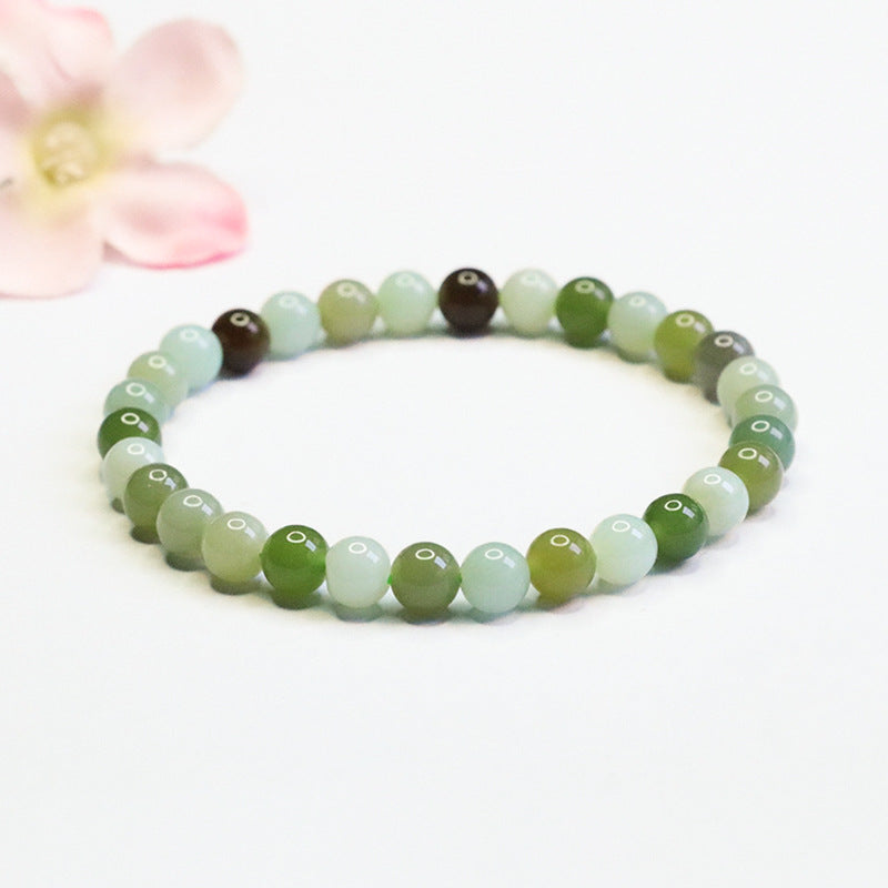 Multigem Hetian Jade Beaded Bracelet