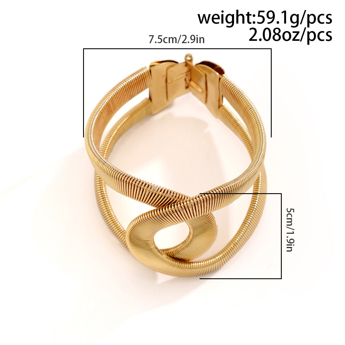 Planderful Double C Ring Bracelet For Women Trendy Vienna Verve Metal Jewelry Statement