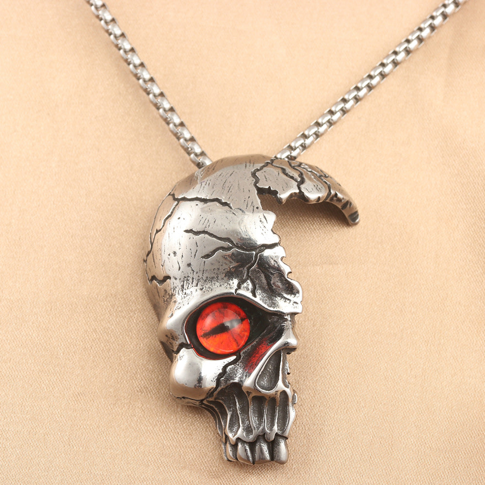 European And American Stainless Steel Skull Pendant Necklace