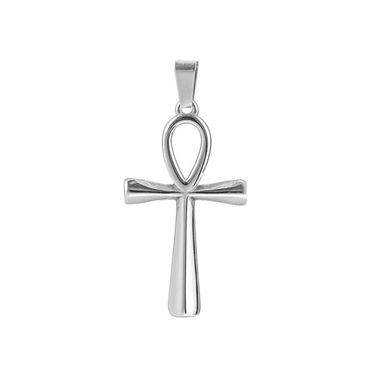 Minimalist Cross Egyptian Stainless Steel Men's Pendant Necklace