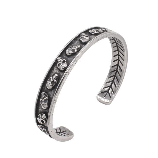 Planderful Titanium Skull Bracelet Unisex Opening Design Durable Protection Statement For Men And Women