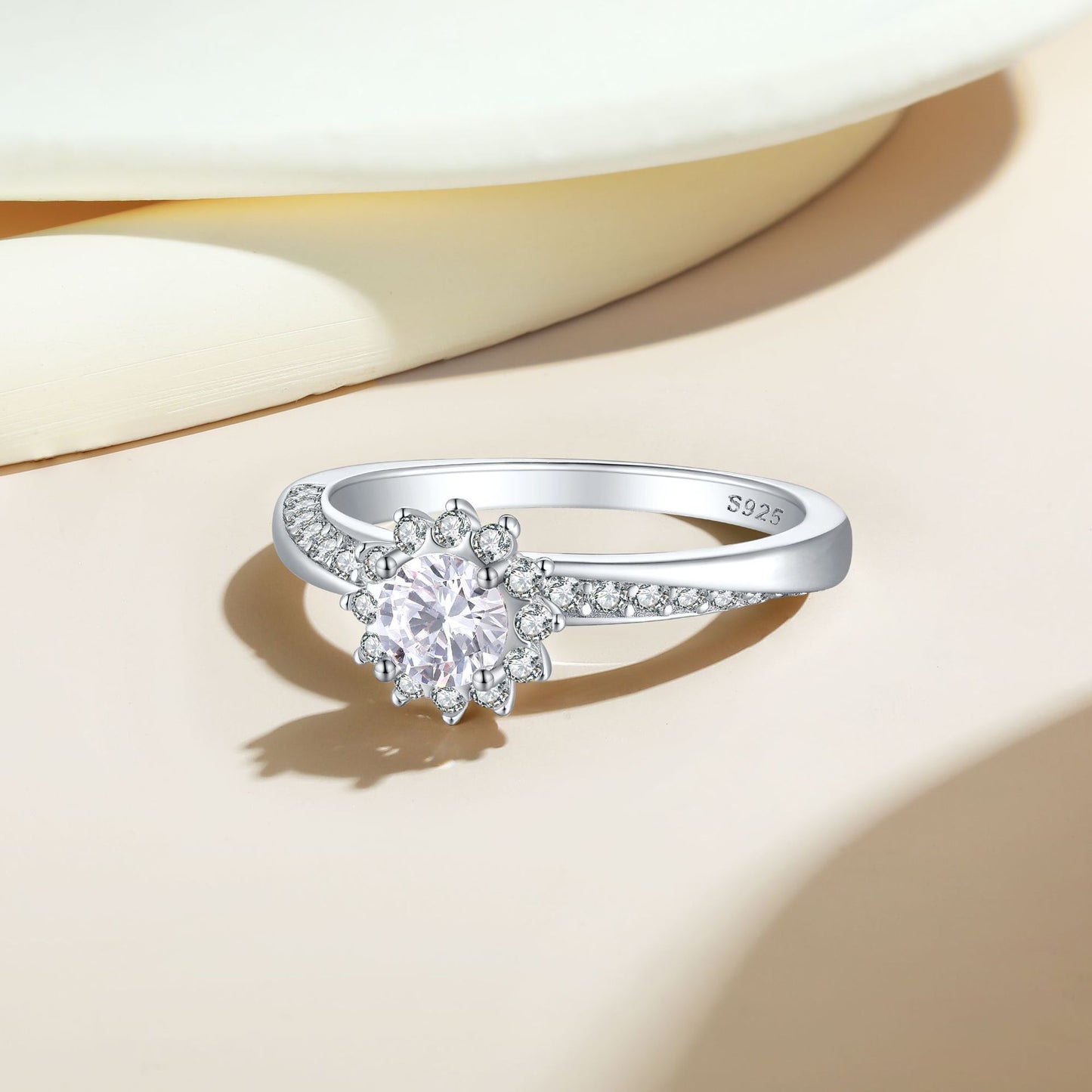 Amazon Cross-Border New Ring European American 925 Sterling Silver Jewelry Flower Design Female Ring INS