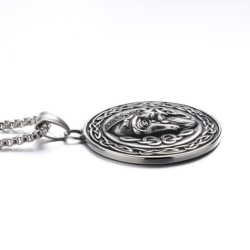 Stainless Steel Necklace – Vintage Viking Pendant For Men