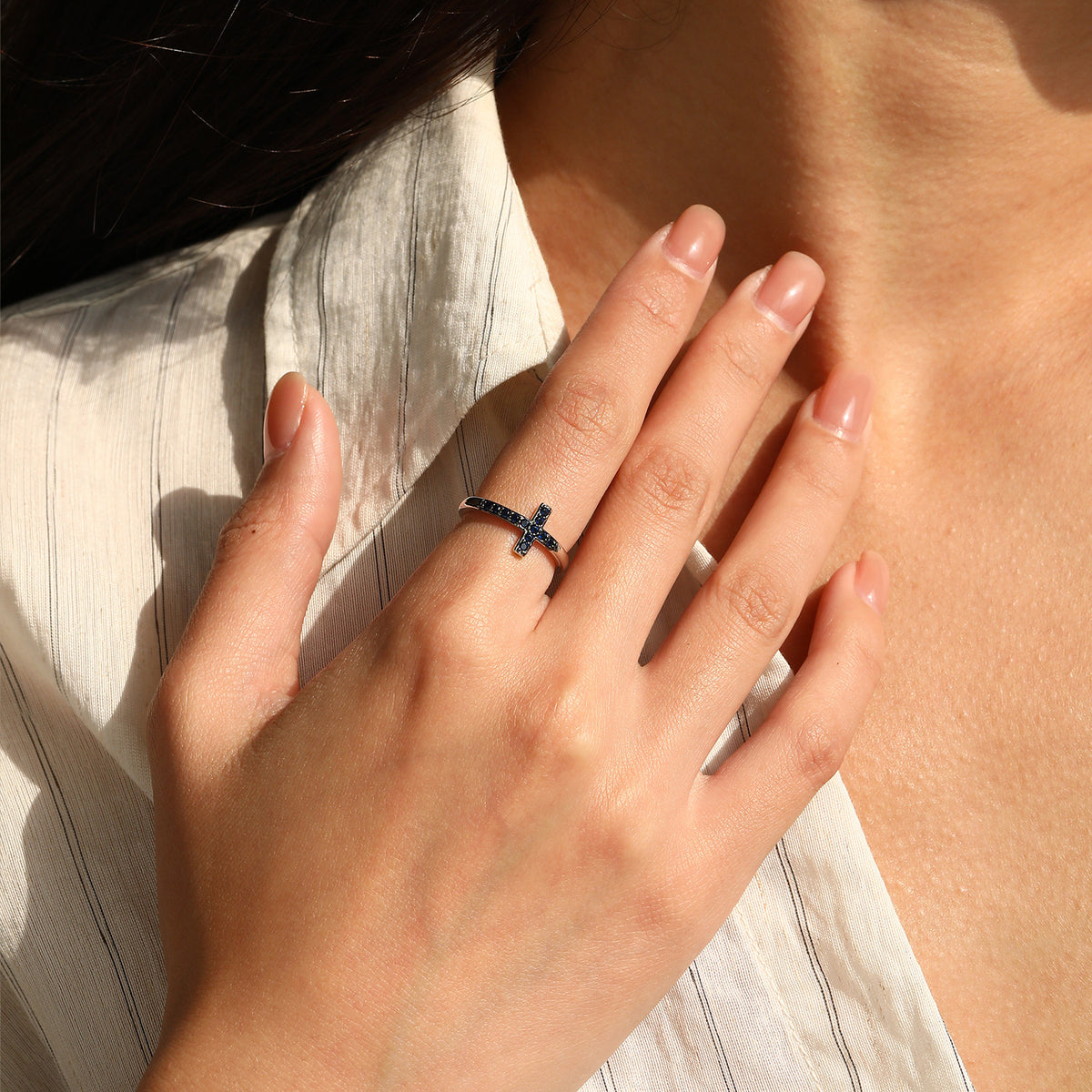 925 Sterling Silver Cross Ring