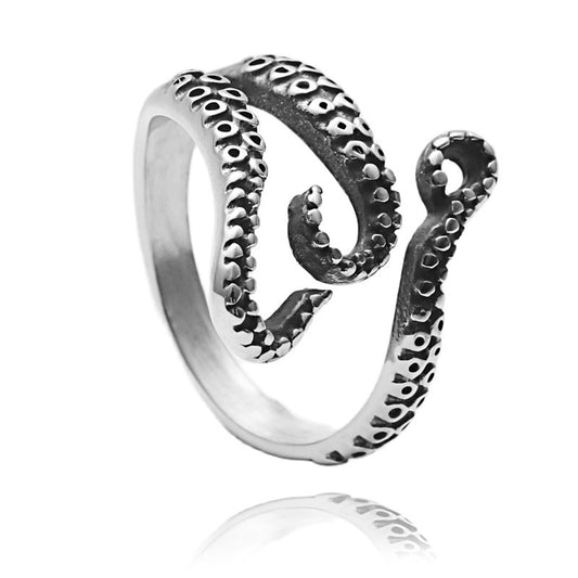 Titanium Steel Retro Squid Claw Ring for Men - Trendy Animal Jewelry Accessory