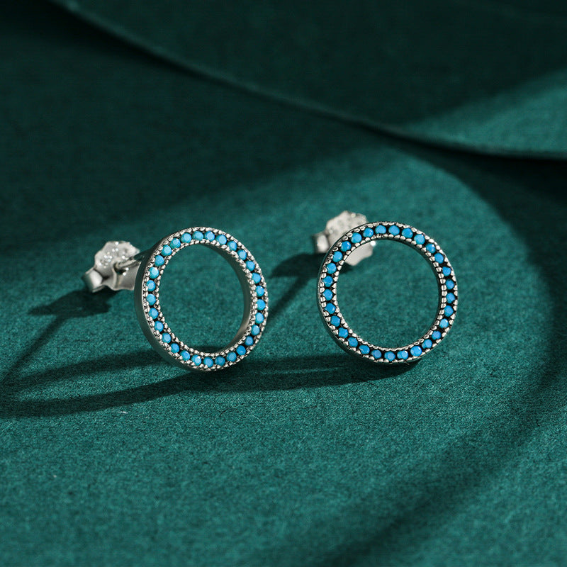 Elegant S925 Sterling Silver Turquoise Earrings