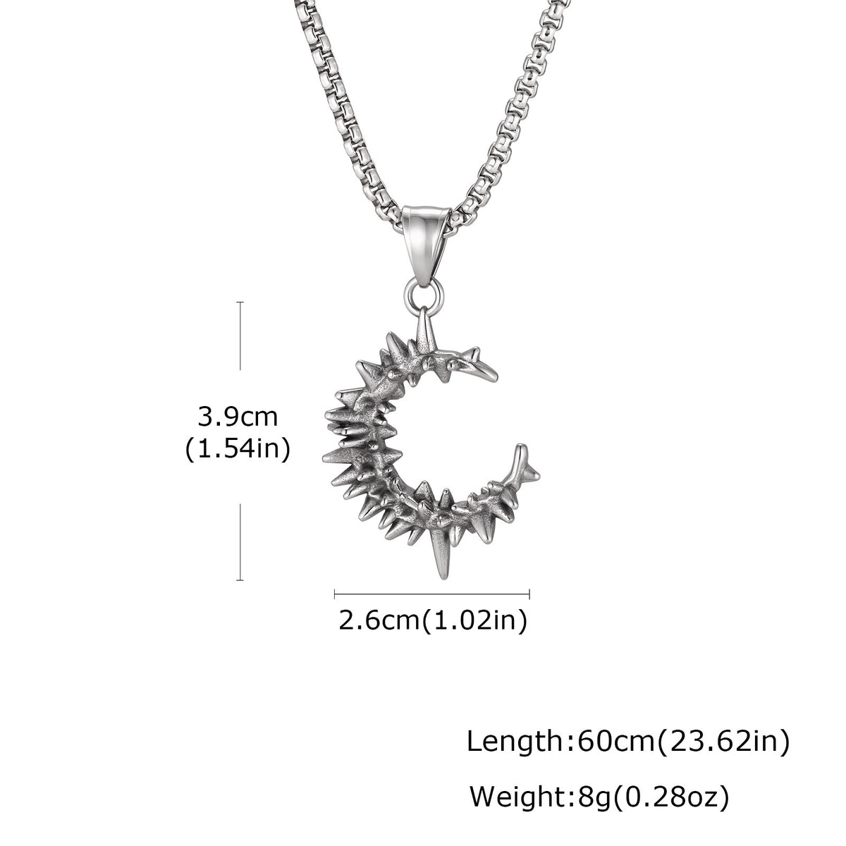 Hip Hop Thorns C Stainless Steel Necklace for Men