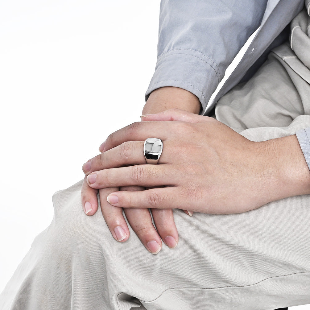 Planderful Stainless Steel Ring For Men With Mirror Finish And Smooth Neutral European American Style Sizes 7 To 13