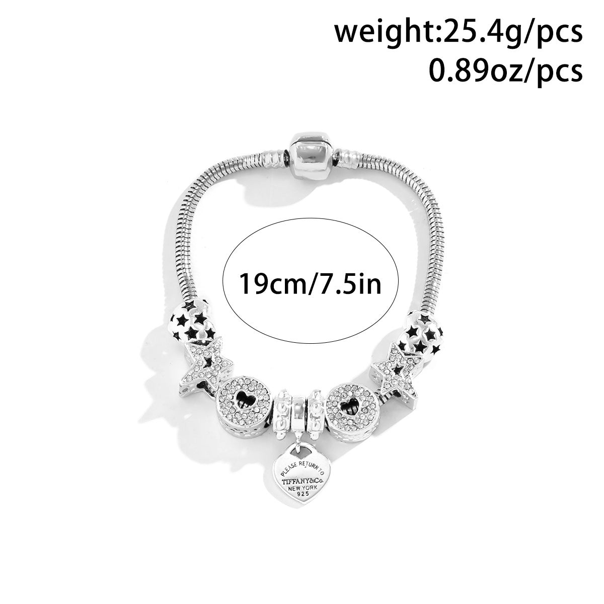 European and American Handmade Beaded Hollow Micro-inlaid Jewelry with Custom Mix Letter Heart Pendant Bracelet for Women