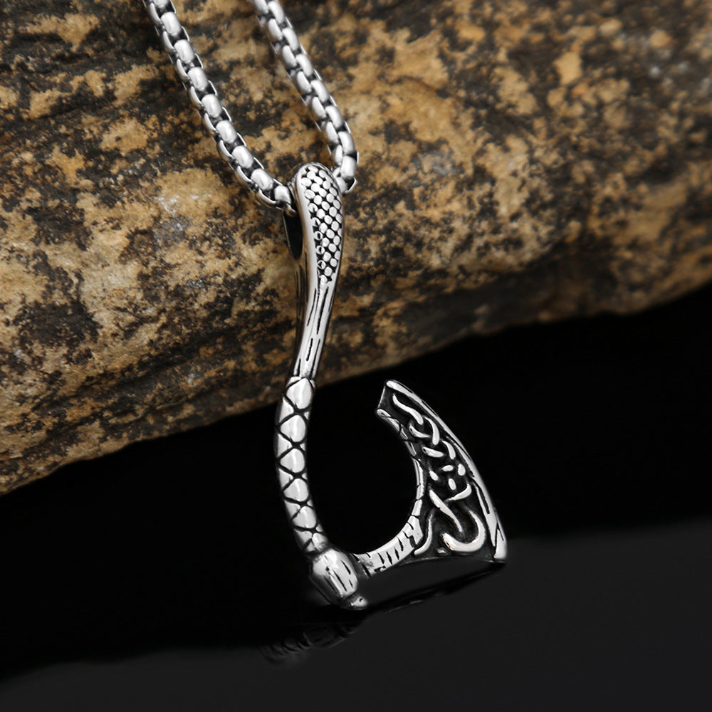 Nordic Hot Sale Axe Titanium Steel Men's Pendant Necklace