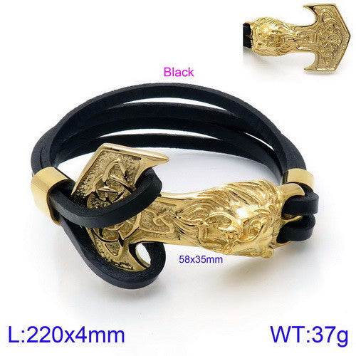 Planderful Vintage Viking Quake Bracelet For Men Navy Style