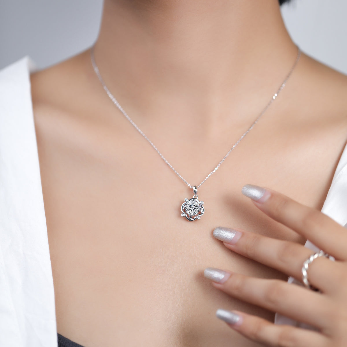 Clover Four-Leaf S925 Sterling Silver Women's Pendant Necklace