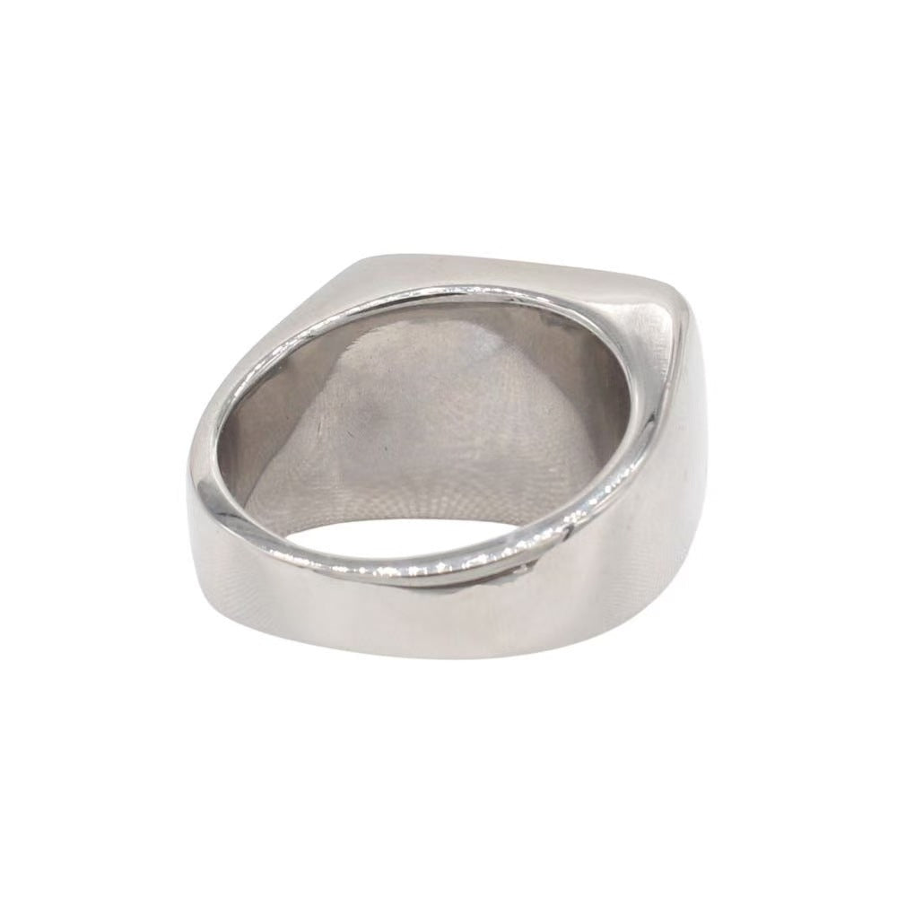 Planderful Titanium Steel Ring Everyday Genie Epoxy Rectangular Unisex Modern Statement Jewelry Size 7 To 12