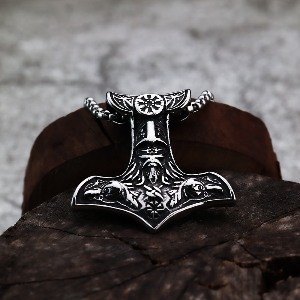 Cross-Border New Nordic Viking Pendant Odin Hammer Fashionable Retro Men's Pendant