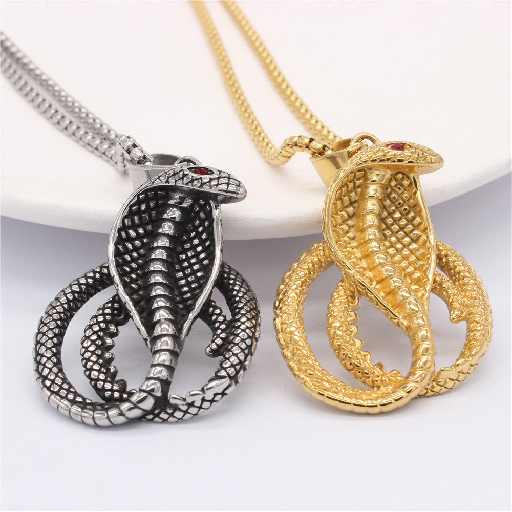 Cobra Pendant Premium Titanium Steel Unisex Jewelry For Men And Women Protection Statement Planderful Everyday Genie