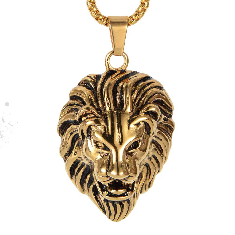 Personalized Lion Head Pendant Necklace Titanium Steel Unisex Rock Jewelry By Planderful Everyday Genie