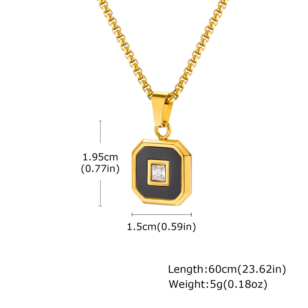 Lapis Lazuli Zircon Stainless Steel Necklace for Men