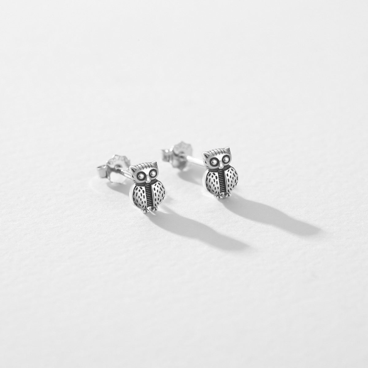 Retro Owl Earrings - S925 Sterling Silver Vintage Mini Earrings for Women