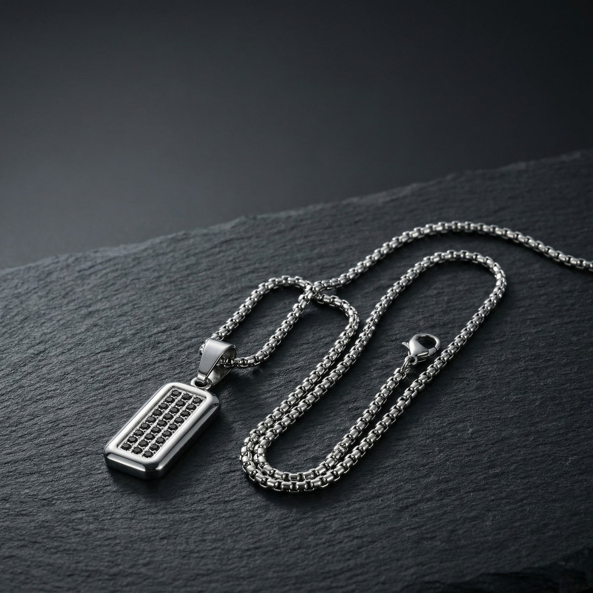 Zircon Geometric Stainless Steel Pendant for Men