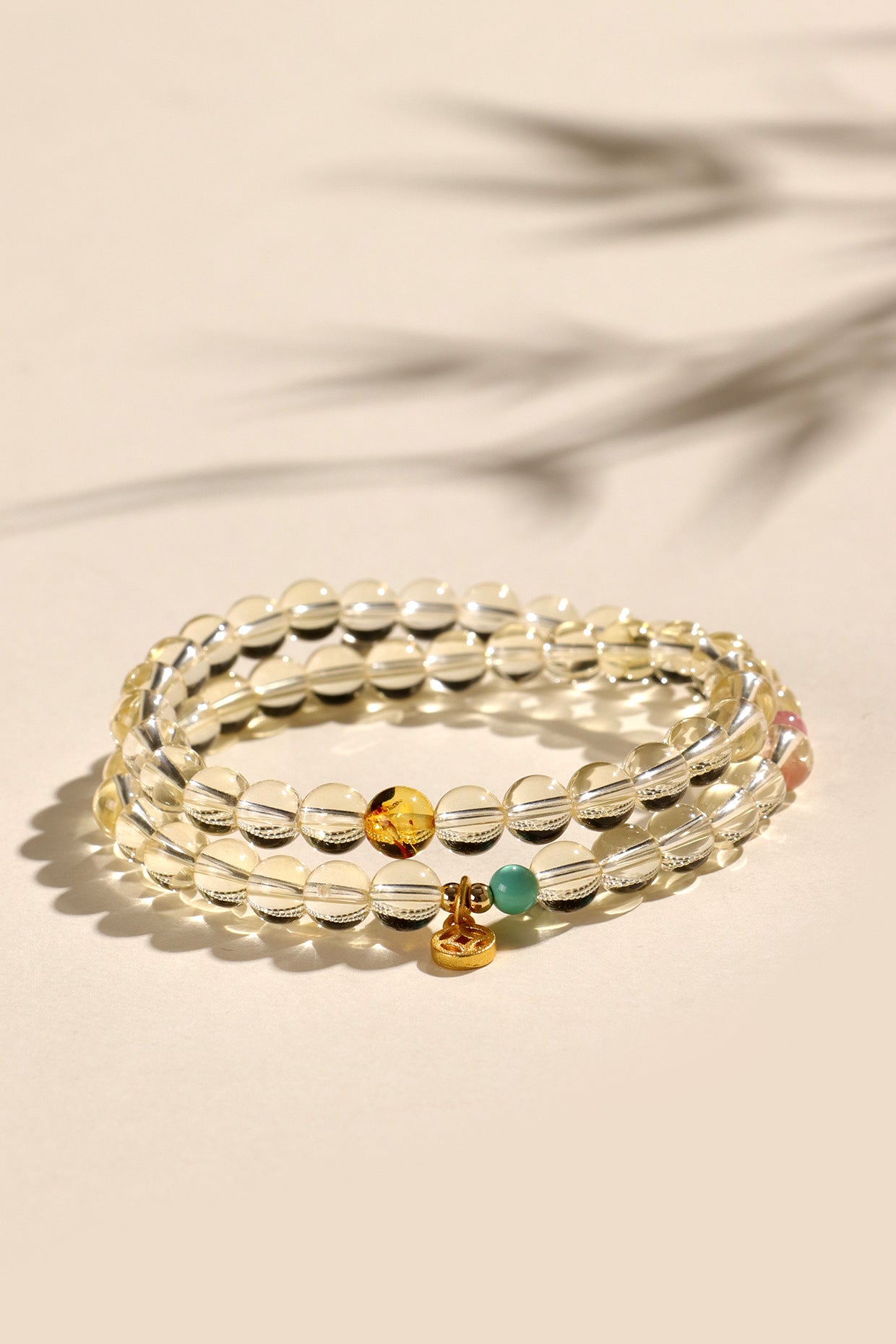 Planderful Fortune's Favor Bracelet – Elegant Double Circle Design with Citrine and Turquoise Stones