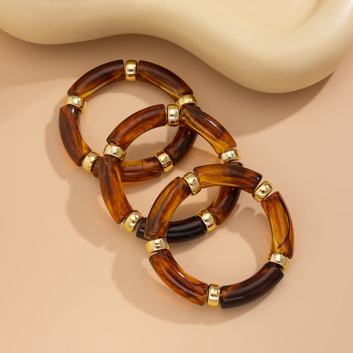 Planderful Vienna Verve Retro Beaded Elbow Bracelet Set For Women Geometric Statement Jewelry