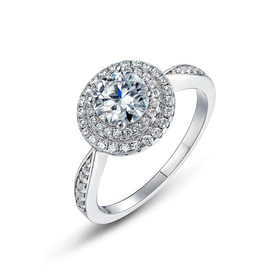 Planderful Classic Moissanite Sterling Silver Ring – 6.5 × 6.5 mm, 1 ct – Style 12