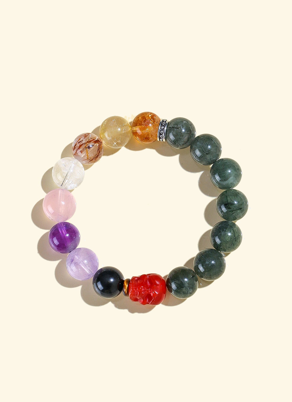 Planderful Fortune's Favor Bracelet – Unique Natural Green Hair Crystal Design