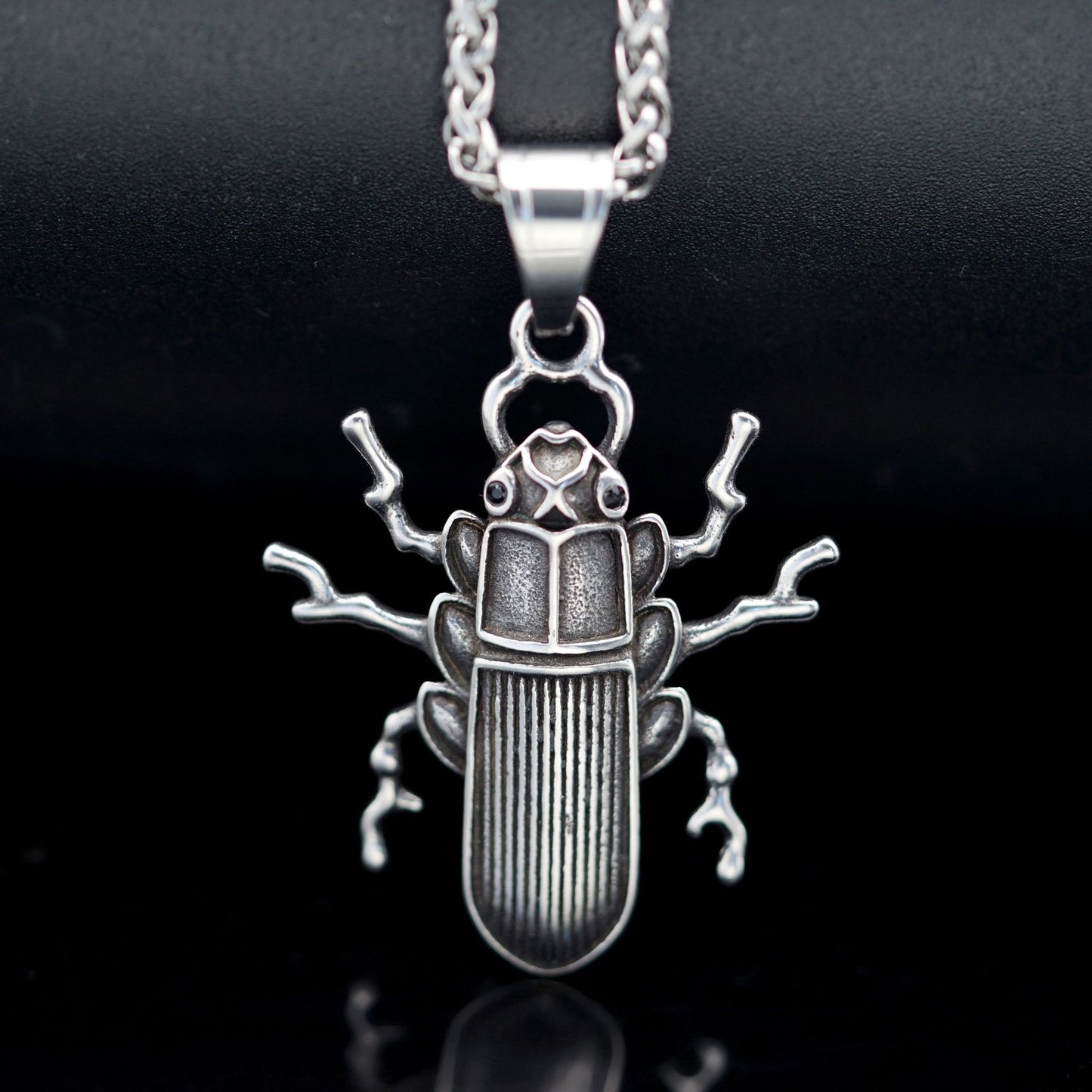 Steel Necklace – Vintage Punk Beetle Pendant
