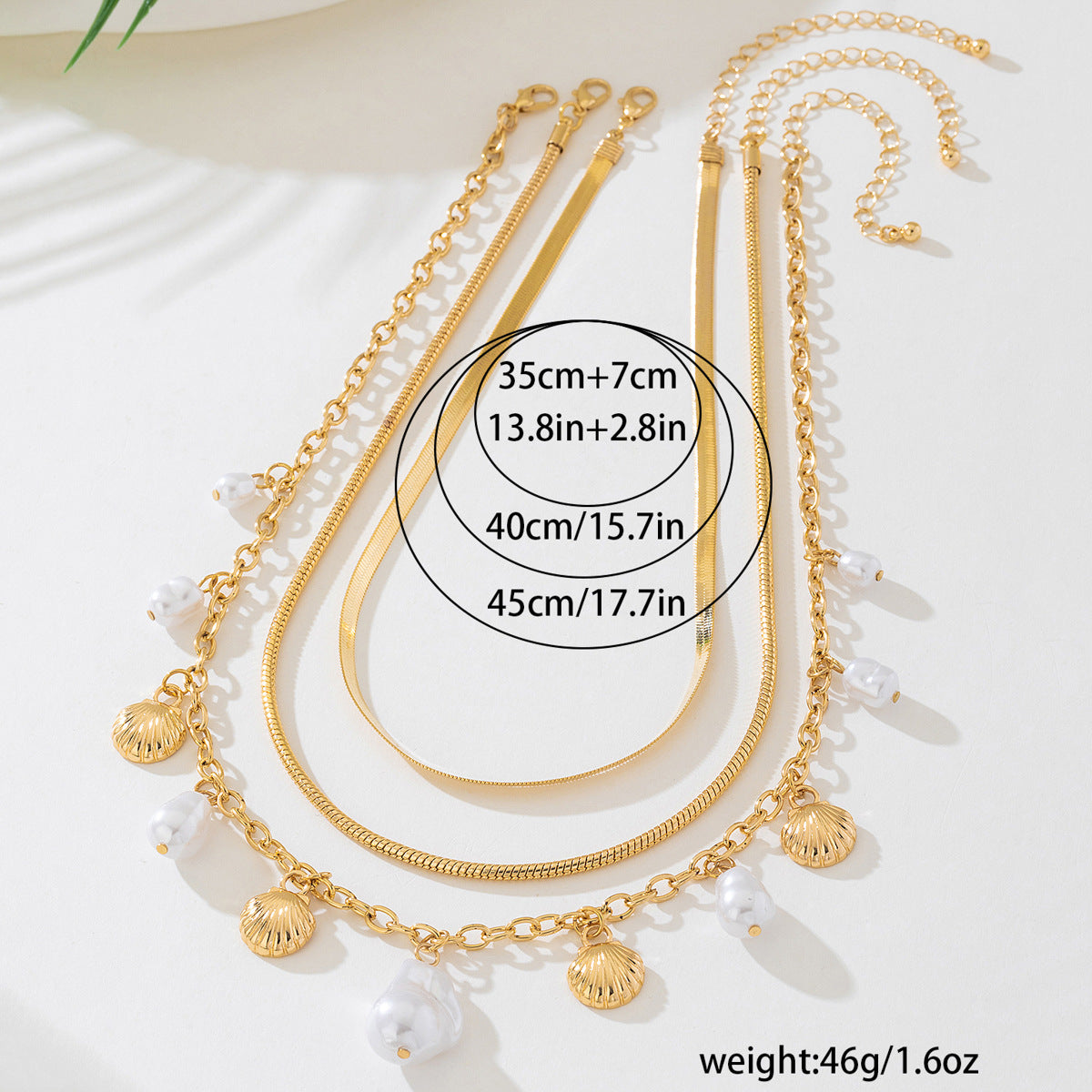 Planderful Vienna Verve Necklace – Elegant Metal Chain with Imitation Pearl Pendant