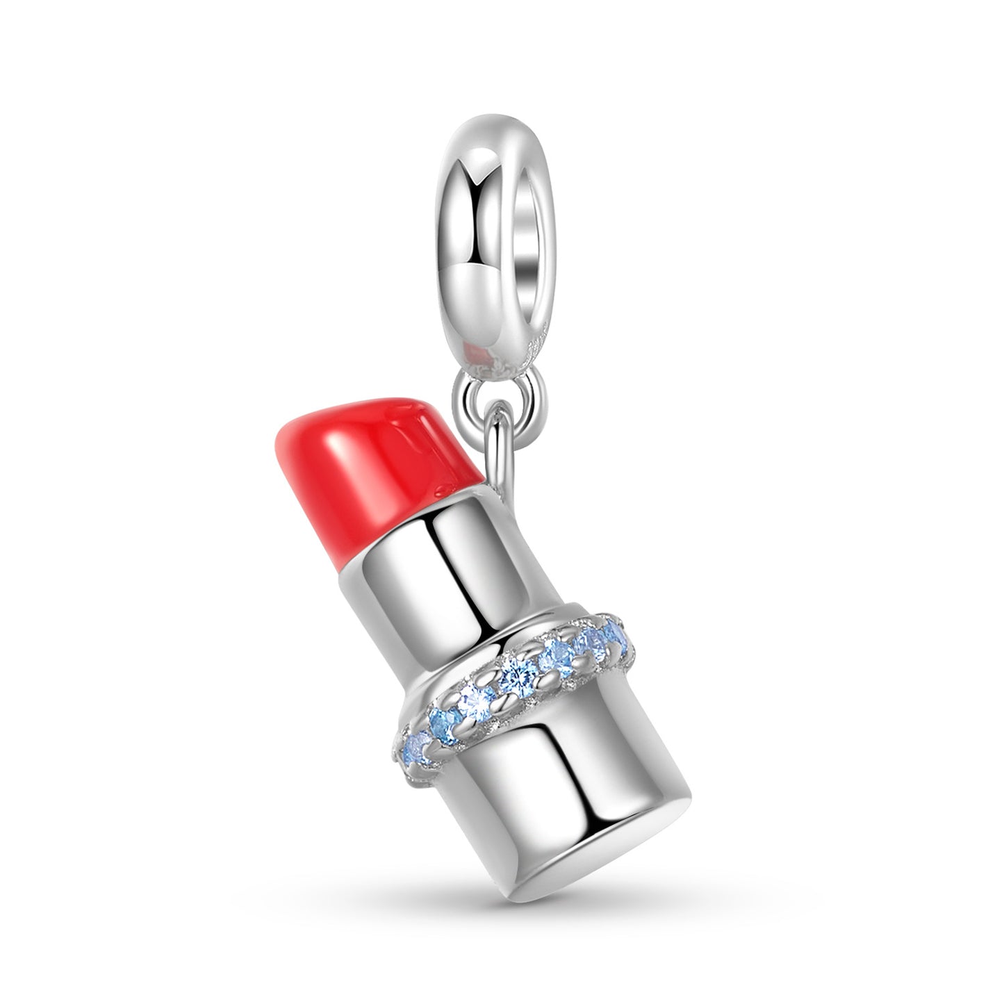 Planderful Everyday Genie S925 Sterling Silver Tube Lipstick Pendant Dripping Oil Inlaid Zirconium European and American Fashion Bracelet Necklace DIY Jewelry Accessories Pendant Beads