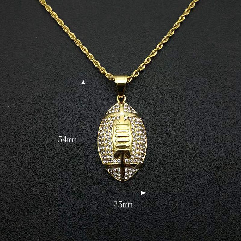 Steel Necklace – Statement Football Pendant