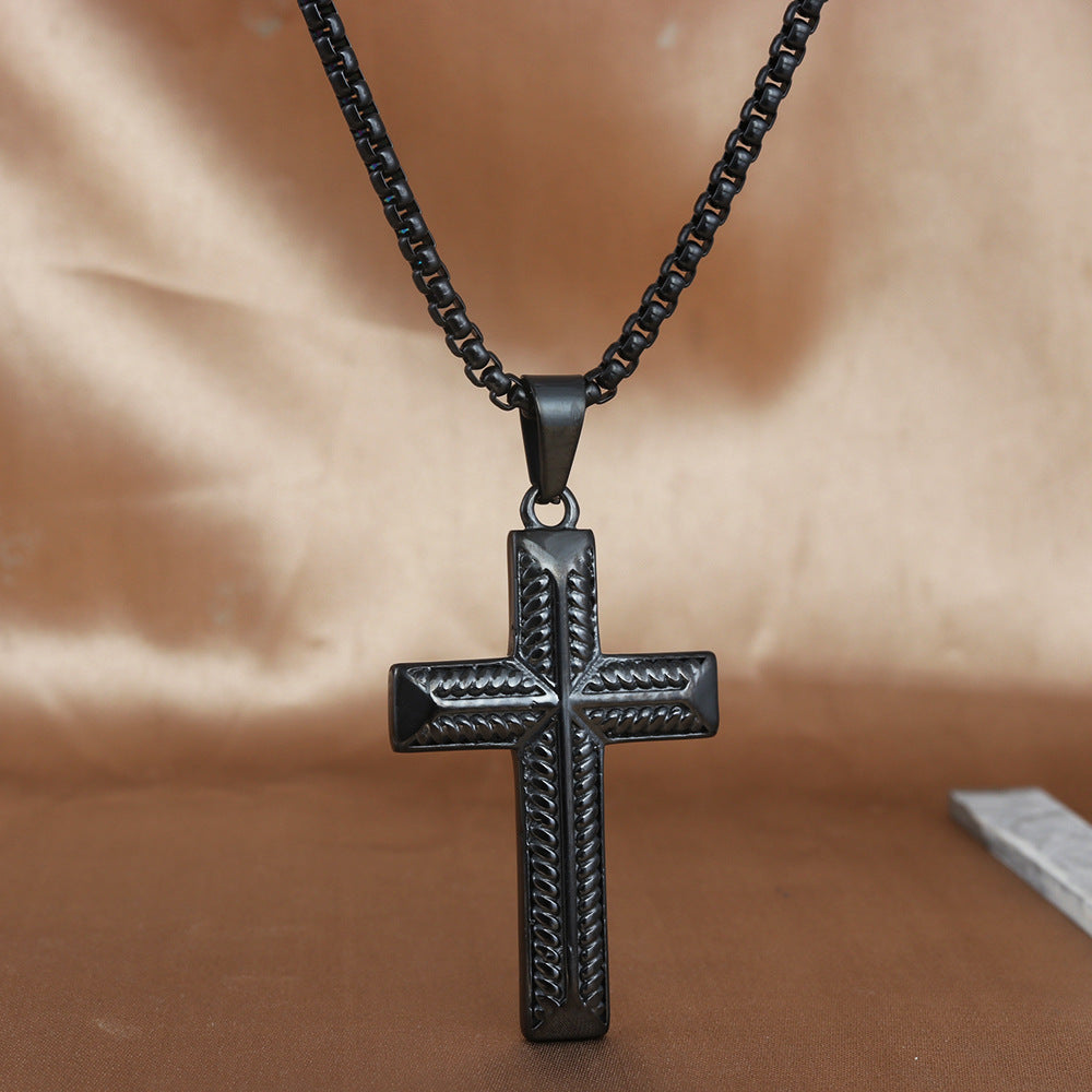 European And American Stainless Steel Cross Pendant For Men