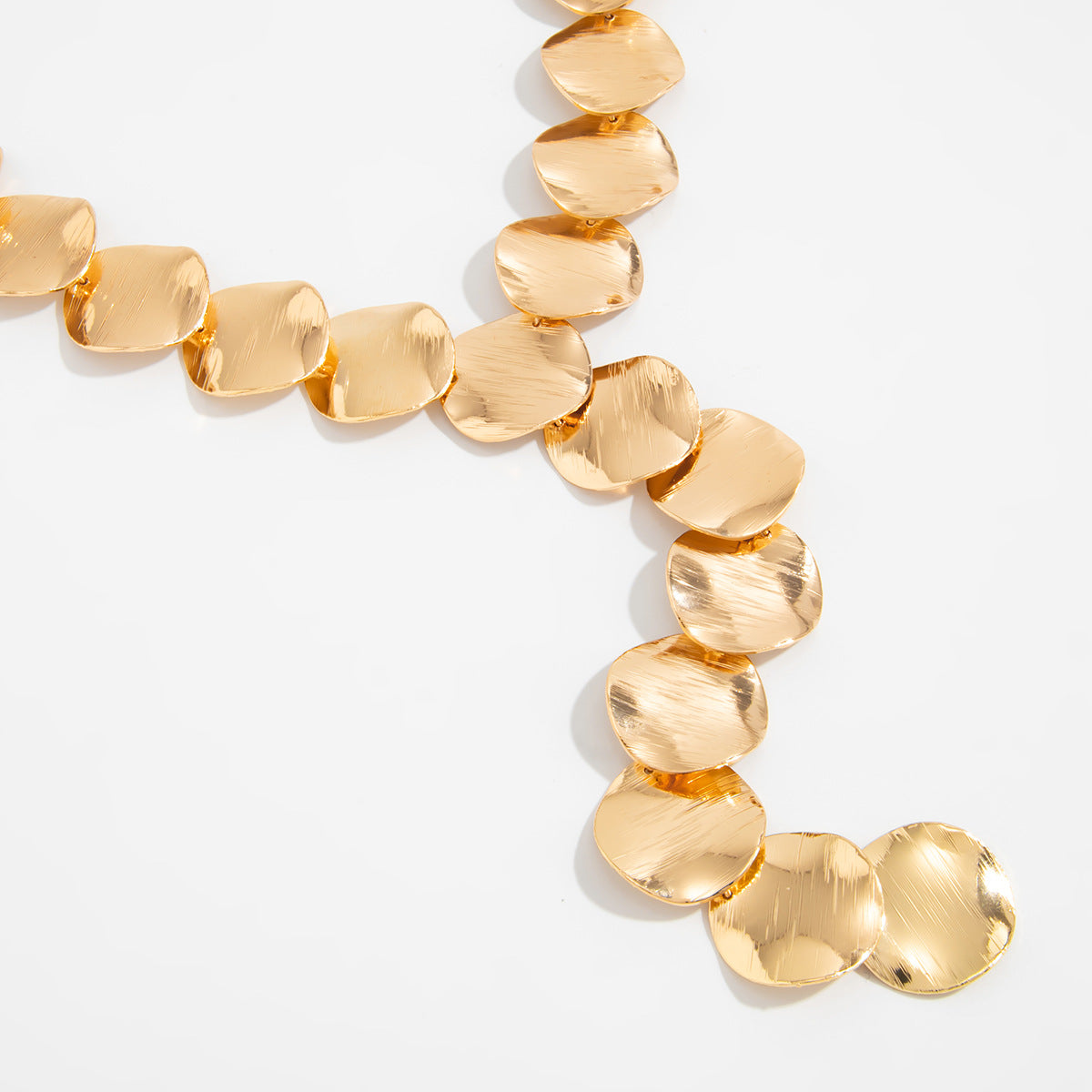Layered Disc Y-Shaped Fringe Necklace