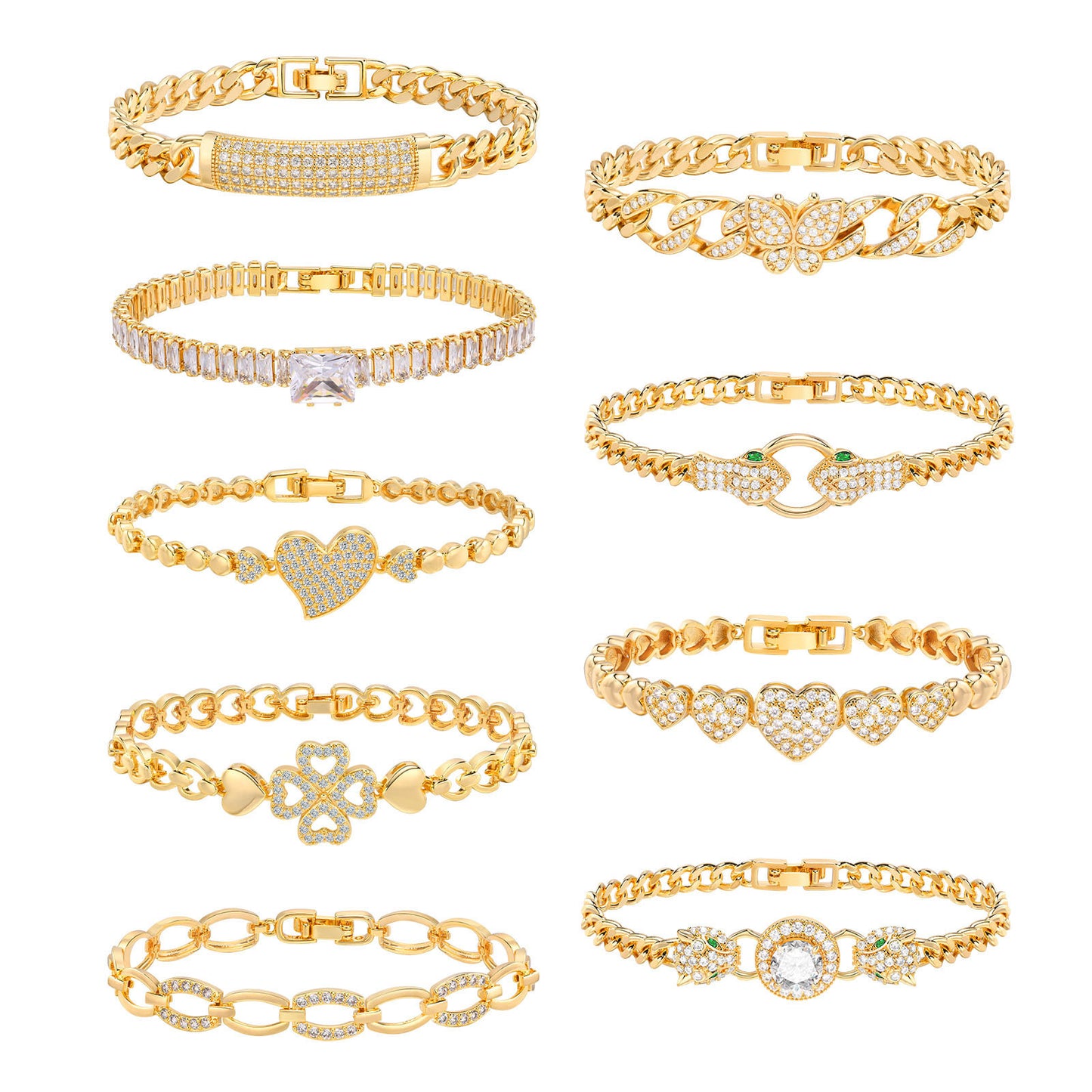 Copper Bracelet Square Heart Four-Leaf Clover Jewelry Wholesale