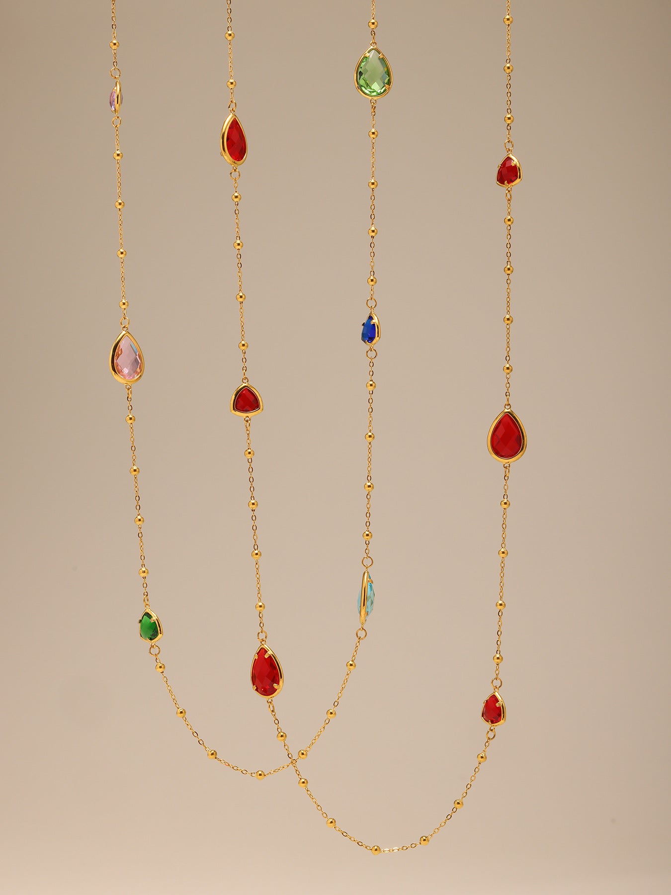 Planderful Water Drop Necklace Women Czech Glass Gold Plated