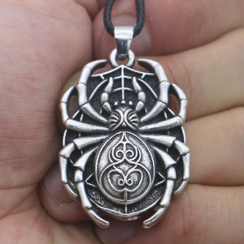 Planderful Mens Spider Necklace Retro Pendant Statement